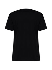 BLUMARINE Blumarine Women Black Jersey T-Shirt With Top-Effect Applique