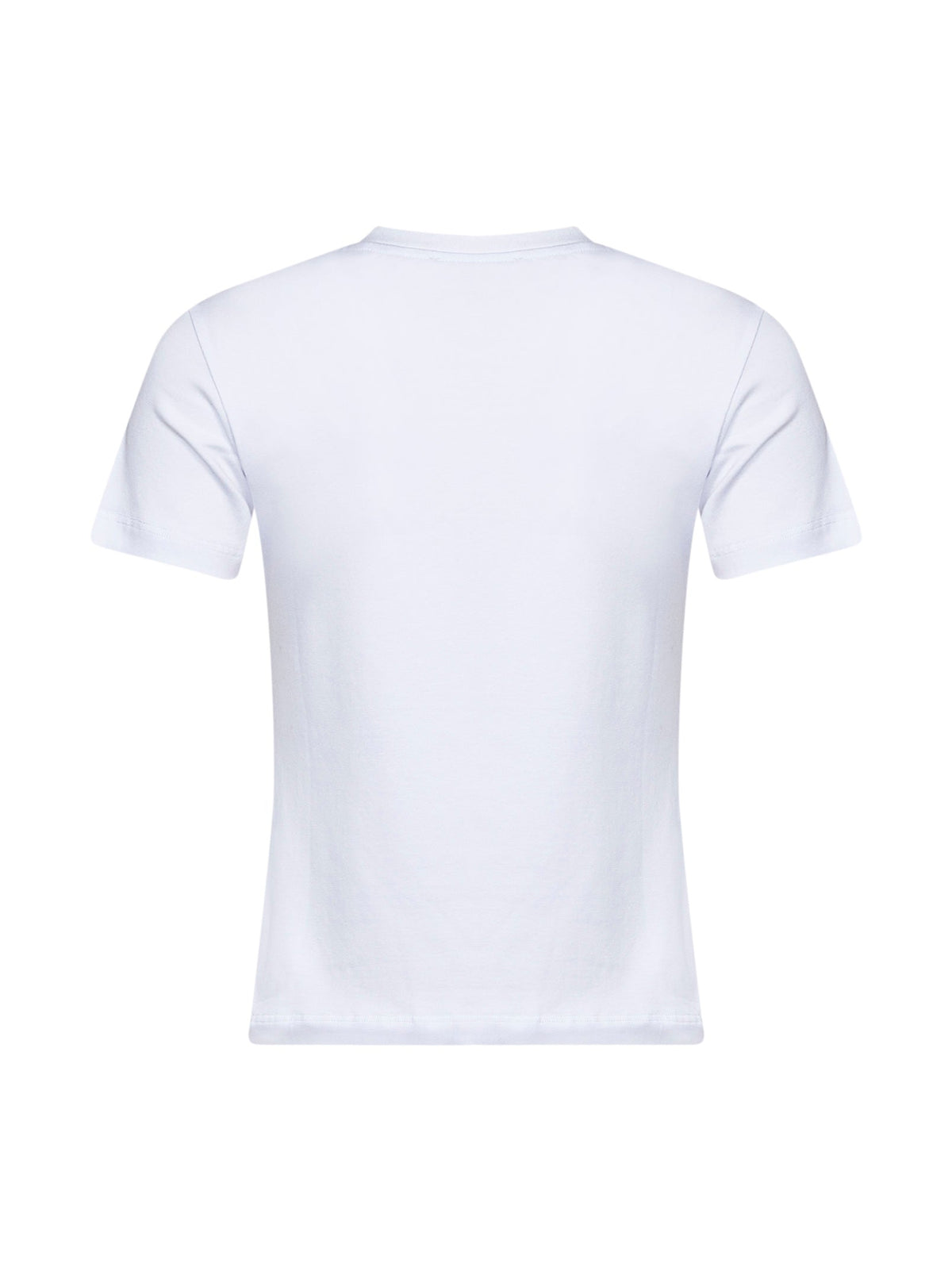 BLUMARINE Blumarine Women White Stretch Jersey T-Shirt With Rhinestone Embroidery