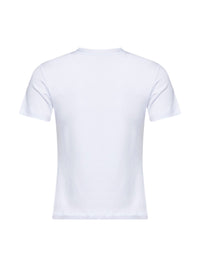 BLUMARINE Blumarine Women White Stretch Jersey T-Shirt With Rhinestone Embroidery