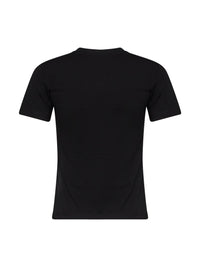 BLUMARINE Blumarine Women Black Stretch Jersey T-Shirt With Rhinestone Embroidery