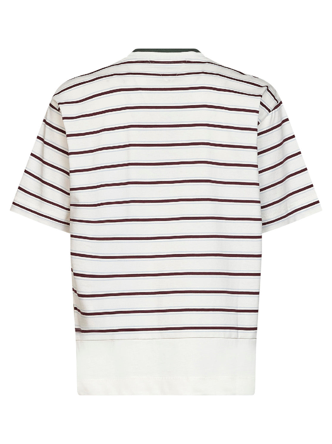 Bottega Veneta Men White Striped Cotton Layered T-Shirt