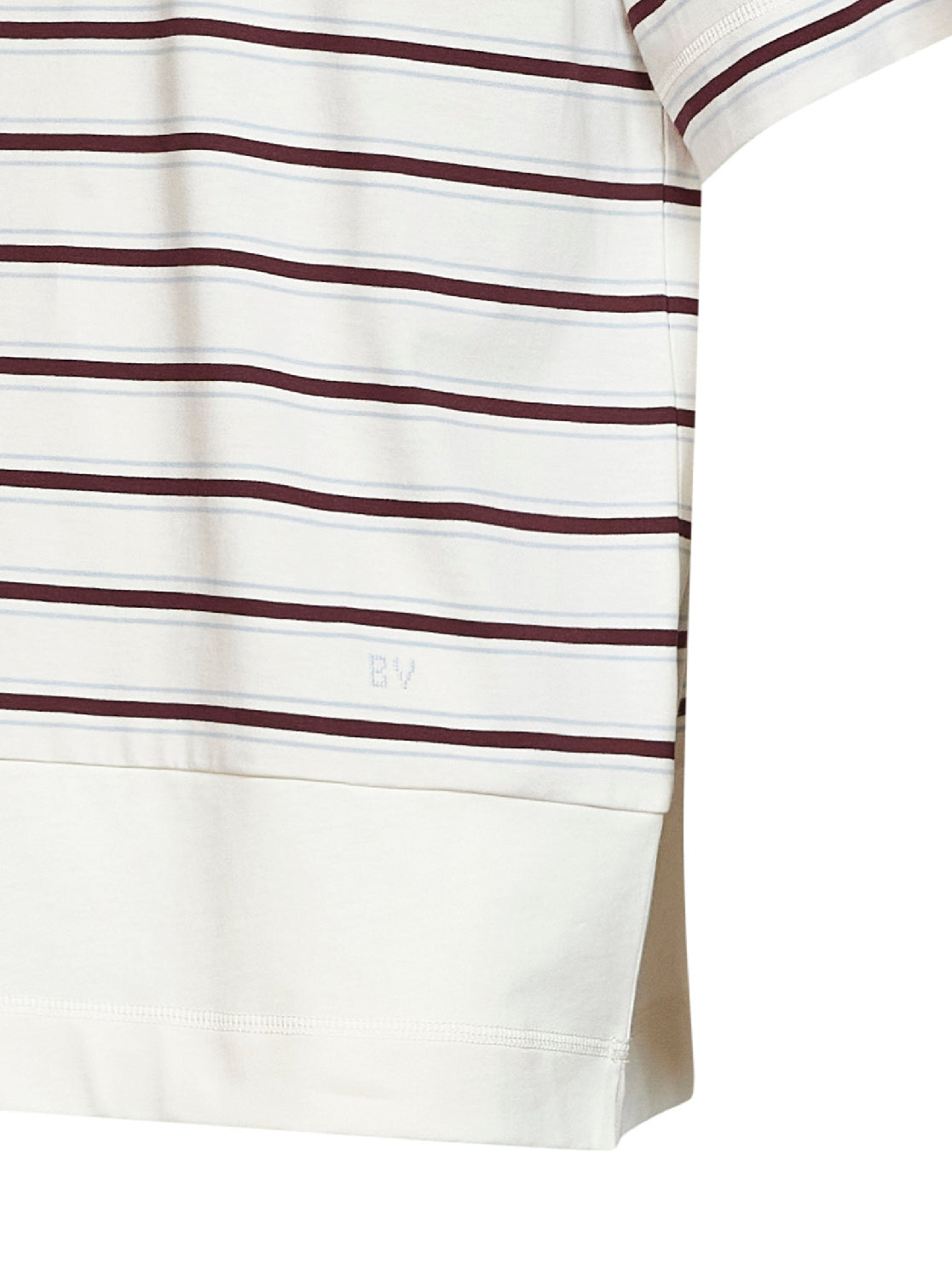 Bottega Veneta Men White Striped Cotton Layered T-Shirt
