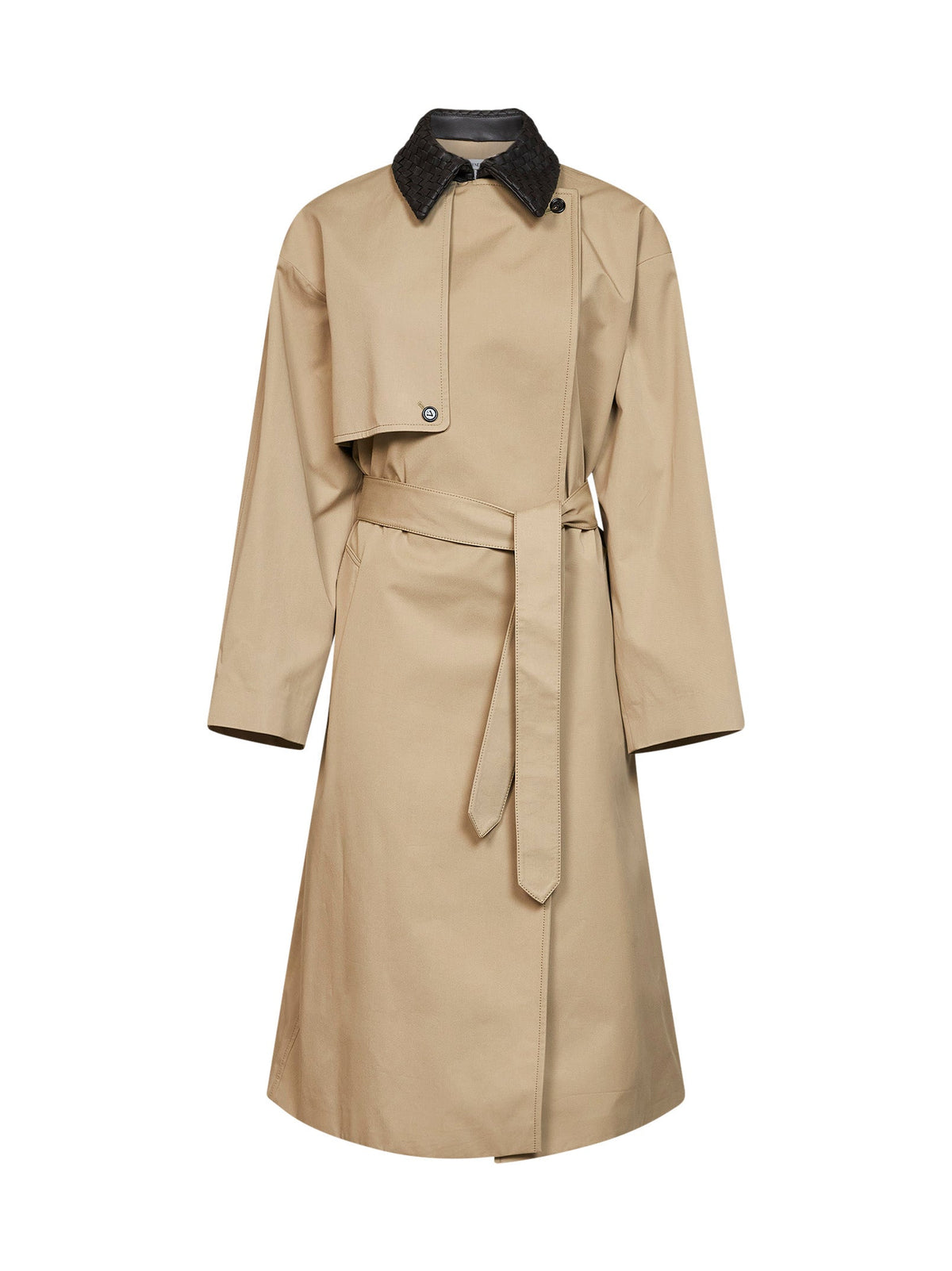 Bottega Veneta Women Sahara Lightweight Waterproof Cotton Trench Coat
