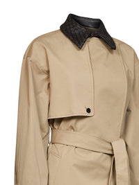 Bottega Veneta Women Sahara Lightweight Waterproof Cotton Trench Coat