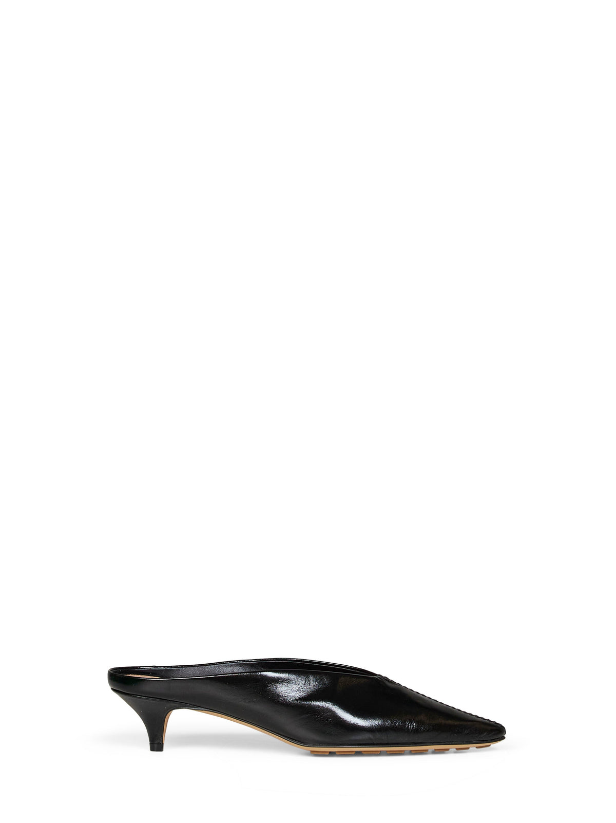BOTTEGA VENETA Bottega Veneta Women Black Shiny Leather Vesta Mule Pumps