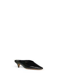 BOTTEGA VENETA Bottega Veneta Women Black Shiny Leather Vesta Mule Pumps