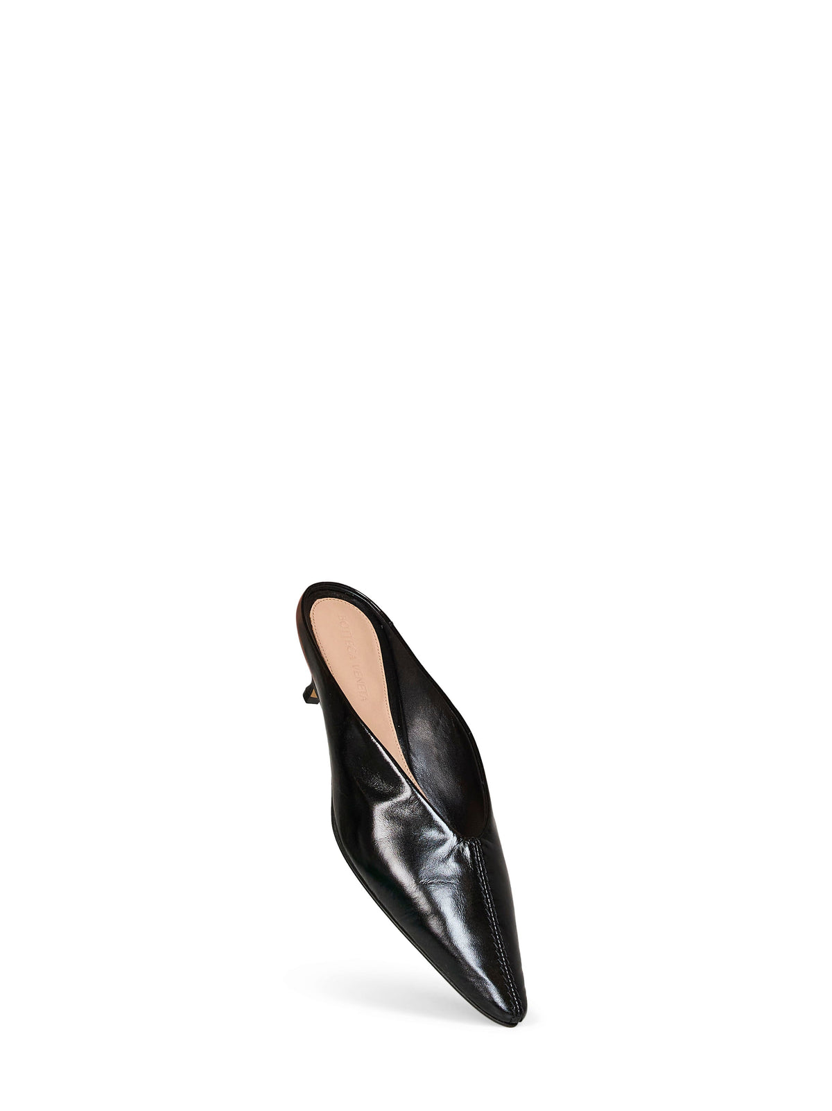 BOTTEGA VENETA Bottega Veneta Women Black Shiny Leather Vesta Mule Pumps