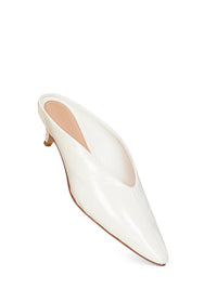 Bottega Veneta Women Alabaster Shiny Leather Vesta Mule Pumps
