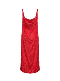 Bottega Veneta Women Flash Red Viscose Fil Coupé Midi Dress