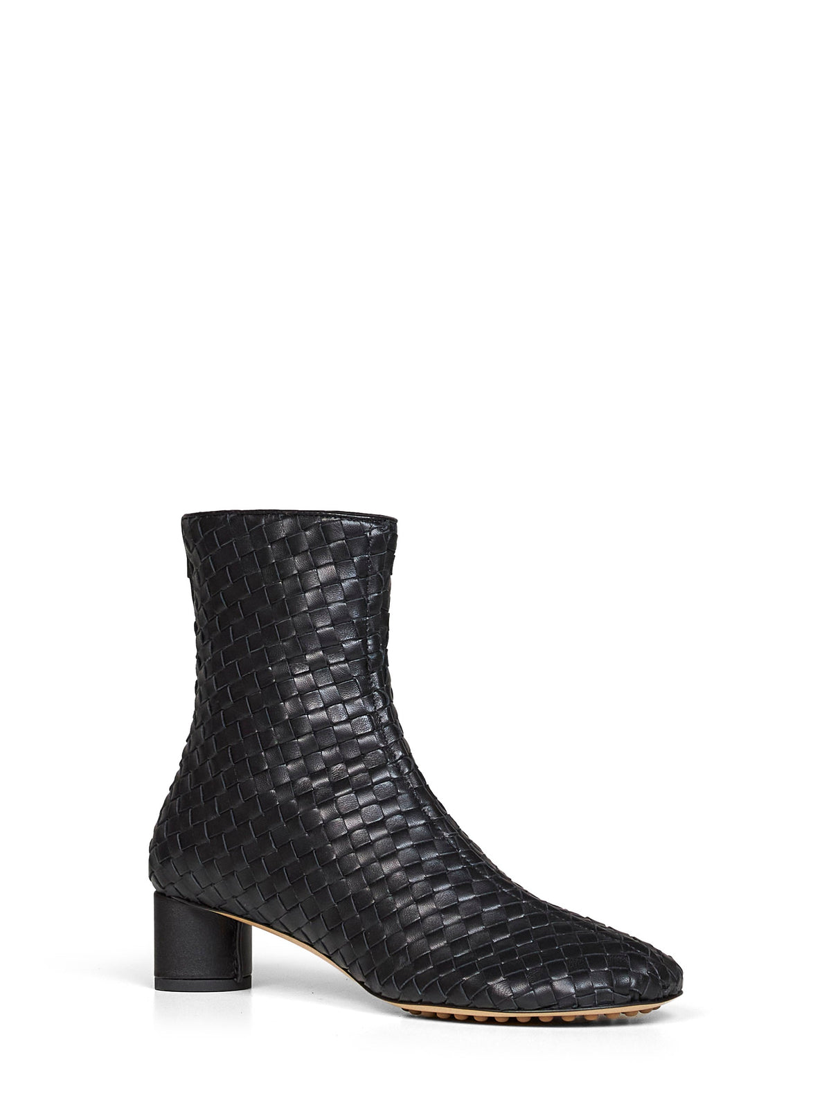 BOTTEGA VENETA Bottega Veneta Women Black Intrecciato Nappa Leather Cherry Ankle Boots