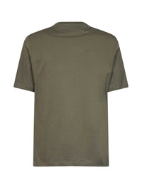 Brunello Cucinelli Men Camouflage Green Cotton Jersey Logo Crewneck T-Shirt