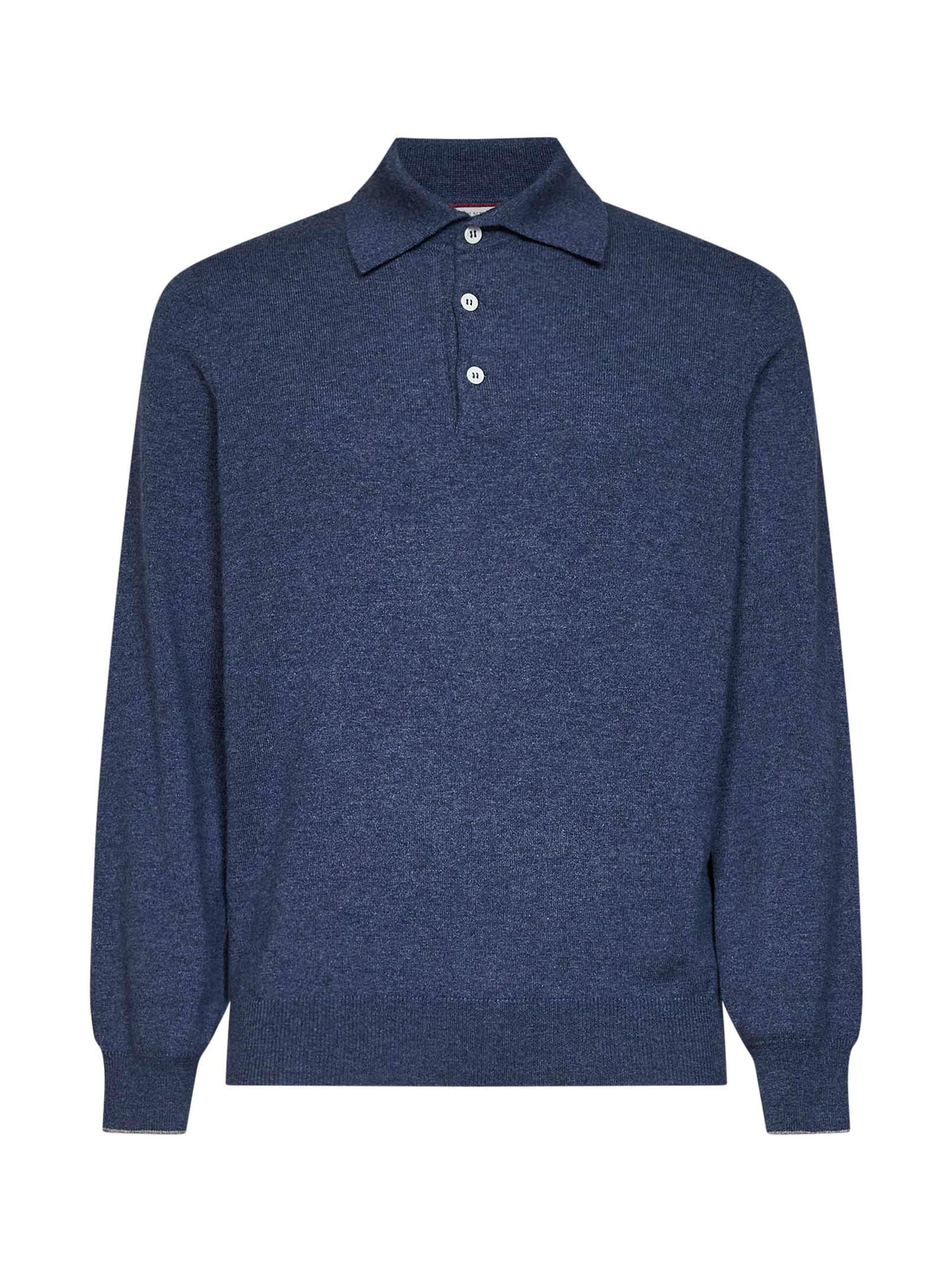 BRUNELLO CUCINELLI Brunello Cucinelli Men Denim Cashmere Knit Polo Shirt