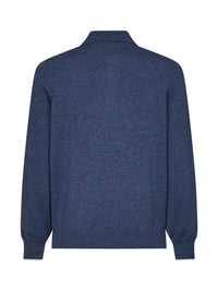 BRUNELLO CUCINELLI Brunello Cucinelli Men Denim Cashmere Knit Polo Shirt