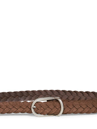 Brunello Cucinelli Men Dark Brown Suede Woven Belt