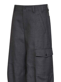 Brunello Cucinelli Women Dark Grey Virgin Wool Twill Barrel Cargo Trousers