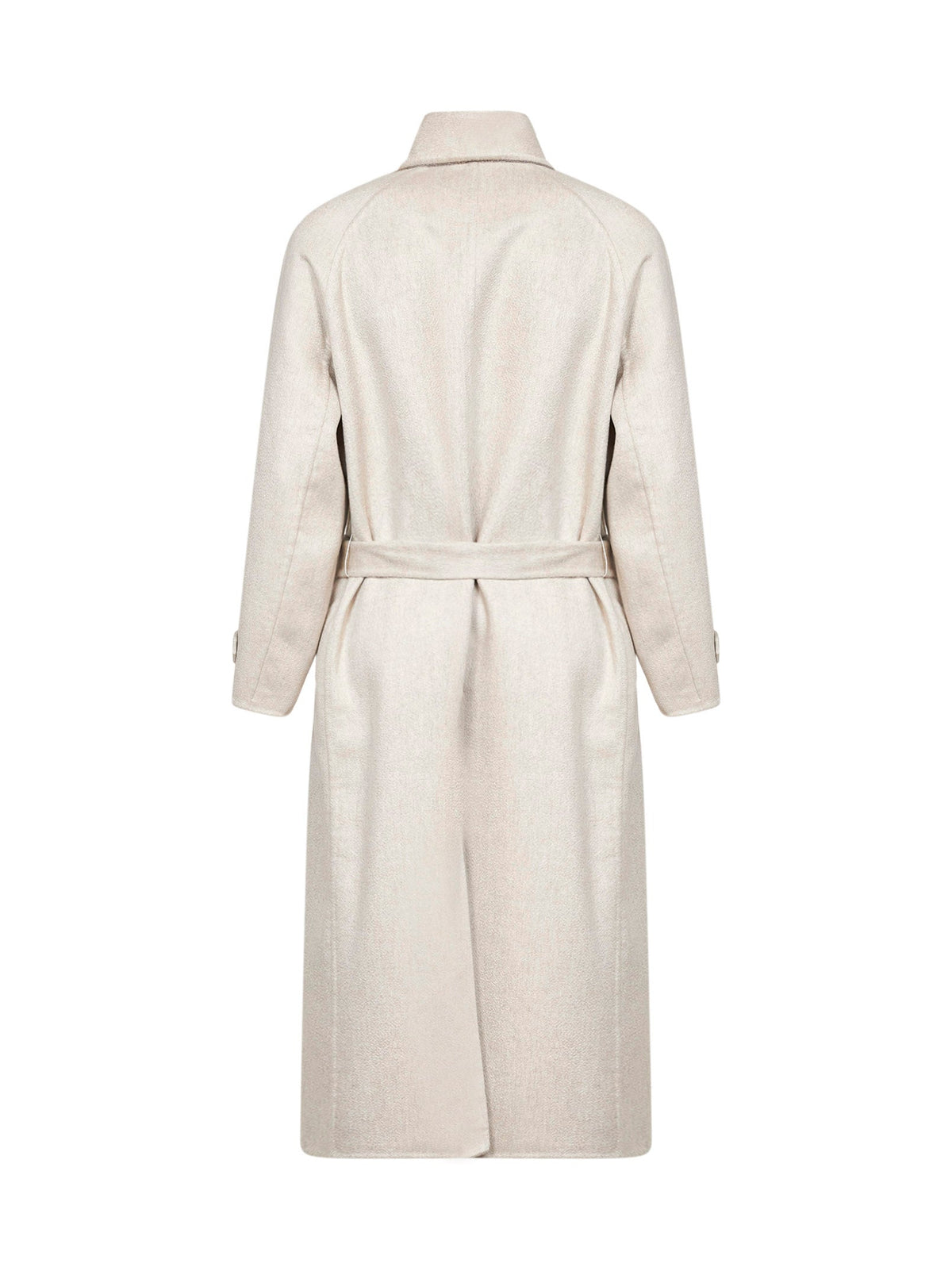 BRUNELLO CUCINELLI Brunello Cucinelli Women Ivory Double-Breasted Cashmere Coat