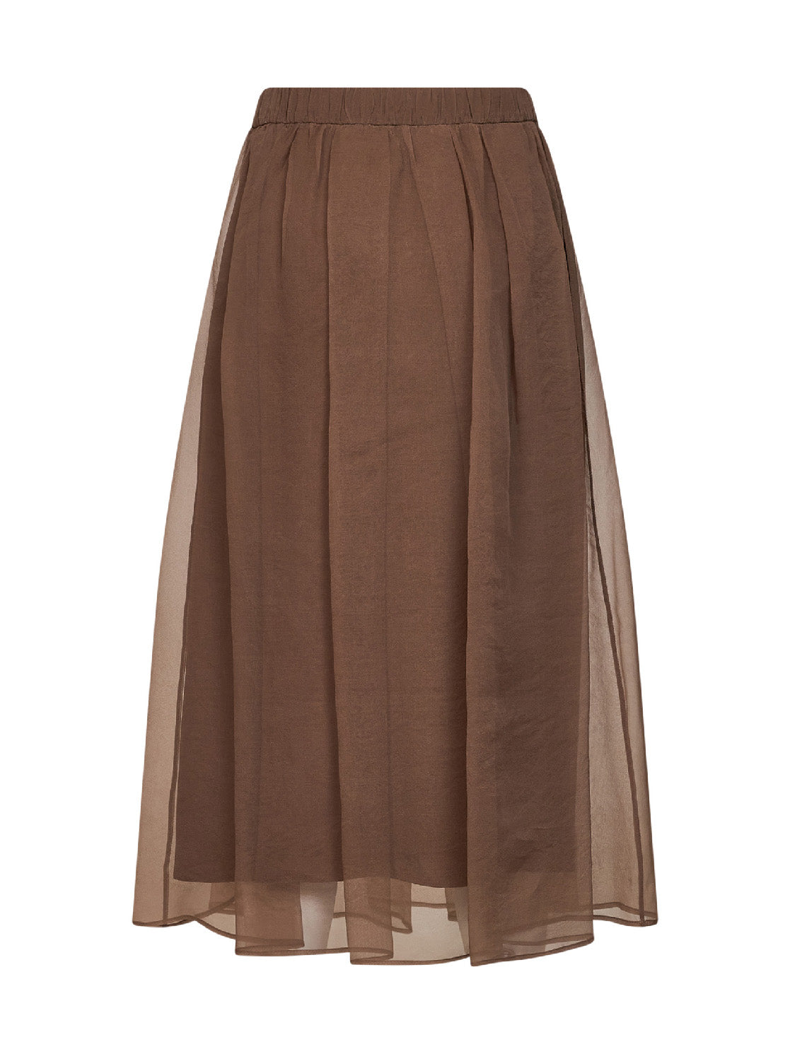 Brunello Cucinelli Women Cigar Crispy Silk Flared Midi Skirt