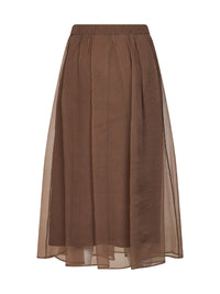 Brunello Cucinelli Women Cigar Crispy Silk Flared Midi Skirt