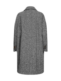 Brunello Cucinelli Women Grey Herringbone Double-Breatsed Coat