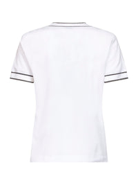 BRUNELLO CUCINELLI Brunello Cucinelli Women White Stretch Cotton Piqué Logo T-Shirt