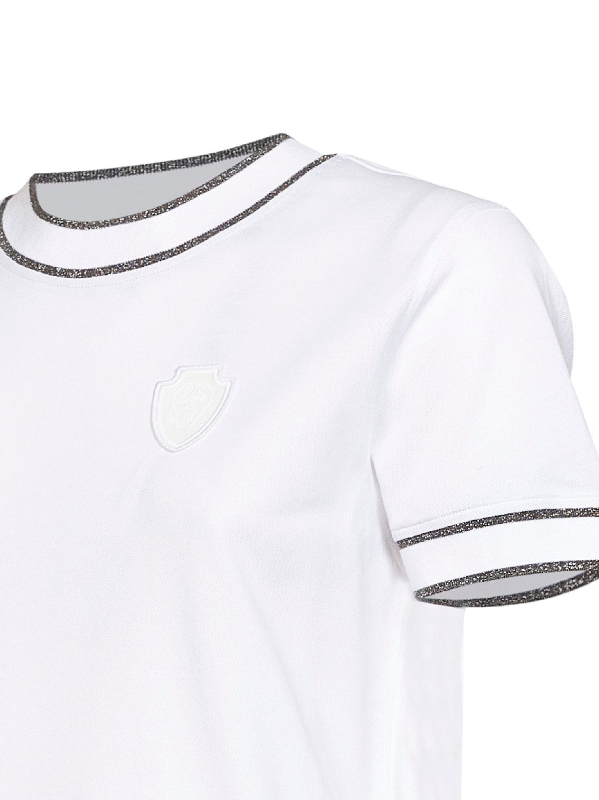 BRUNELLO CUCINELLI Brunello Cucinelli Women White Stretch Cotton Piqué Logo T-Shirt