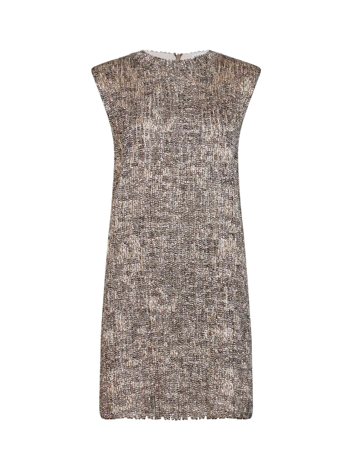 BRUNELLO CUCINELLI Brunello Cucinelli Women Silver Dazzling Craquelé Embroidery Mini Dress
