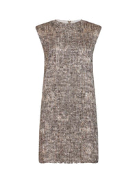 BRUNELLO CUCINELLI Brunello Cucinelli Women Silver Dazzling Craquelé Embroidery Mini Dress