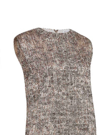 BRUNELLO CUCINELLI Brunello Cucinelli Women Silver Dazzling Craquelé Embroidery Mini Dress