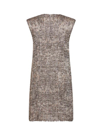 BRUNELLO CUCINELLI Brunello Cucinelli Women Silver Dazzling Craquelé Embroidery Mini Dress