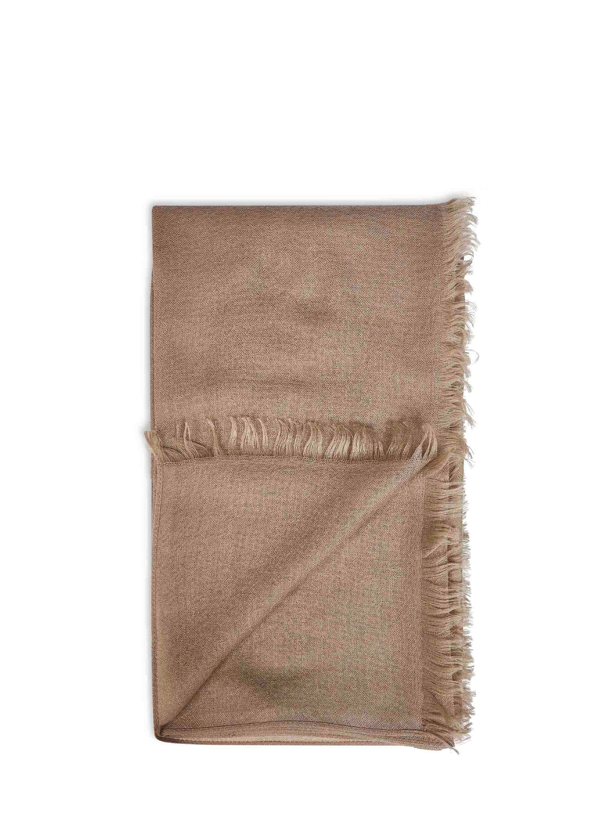 Brunello Cucinelli Women Brown Cashmere And Silk Scarf