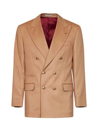 Brunello Cucinelli Men Camel Camel Hair Tailor One-And-A-Half-Breasted Jacket