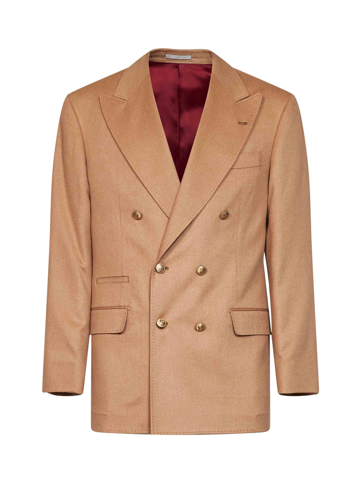 Brunello Cucinelli Men Camel Camel Hair Tailor One-And-A-Half-Breasted Jacket
