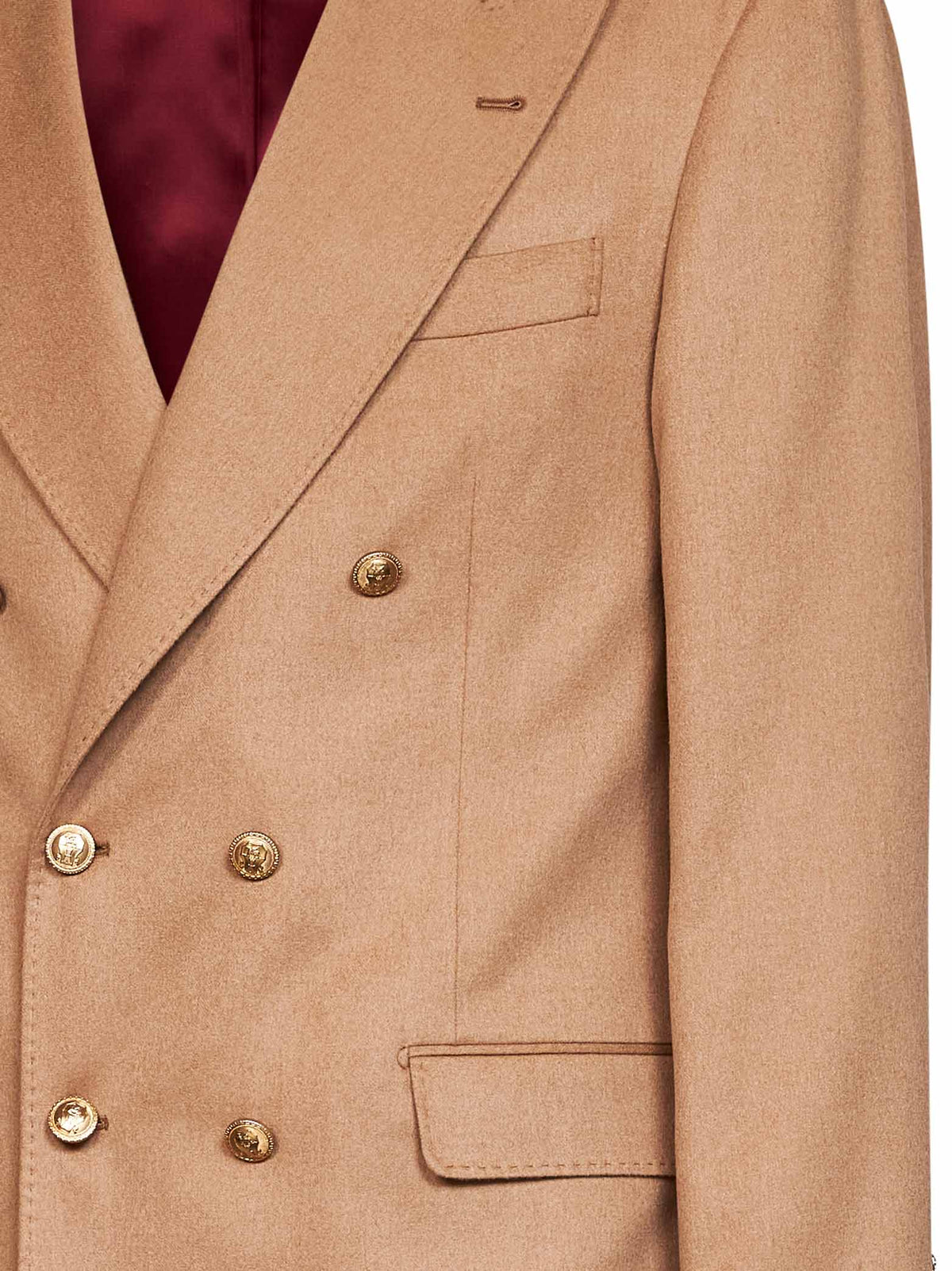 Brunello Cucinelli Men Camel Camel Hair Tailor One-And-A-Half-Breasted Jacket