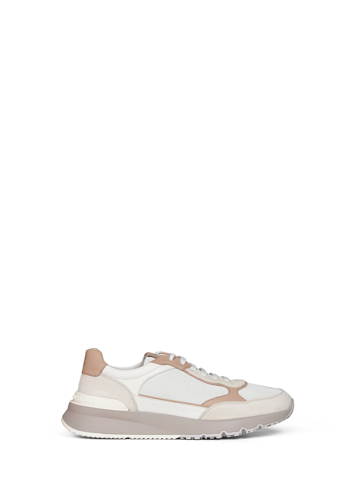 Brunello Cucinelli Men White Nubuck And Suede Sneakers