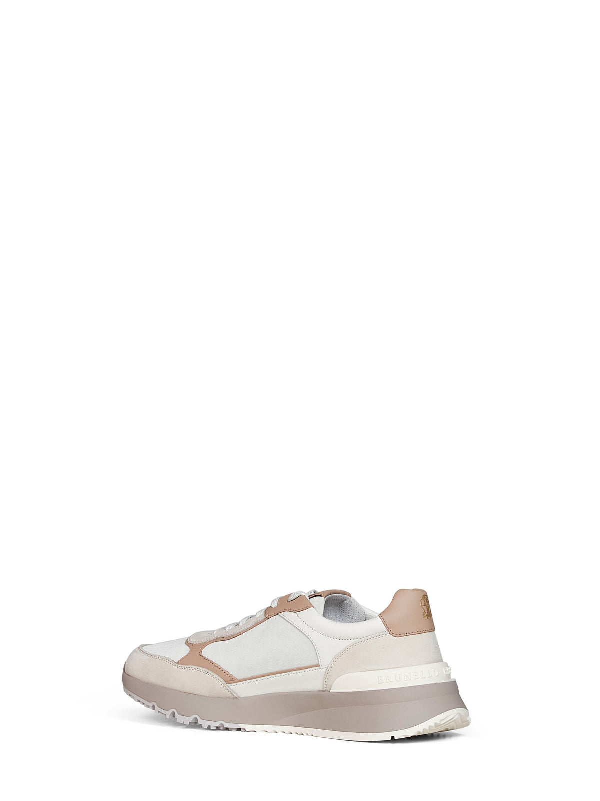 Brunello Cucinelli Men White Nubuck And Suede Sneakers