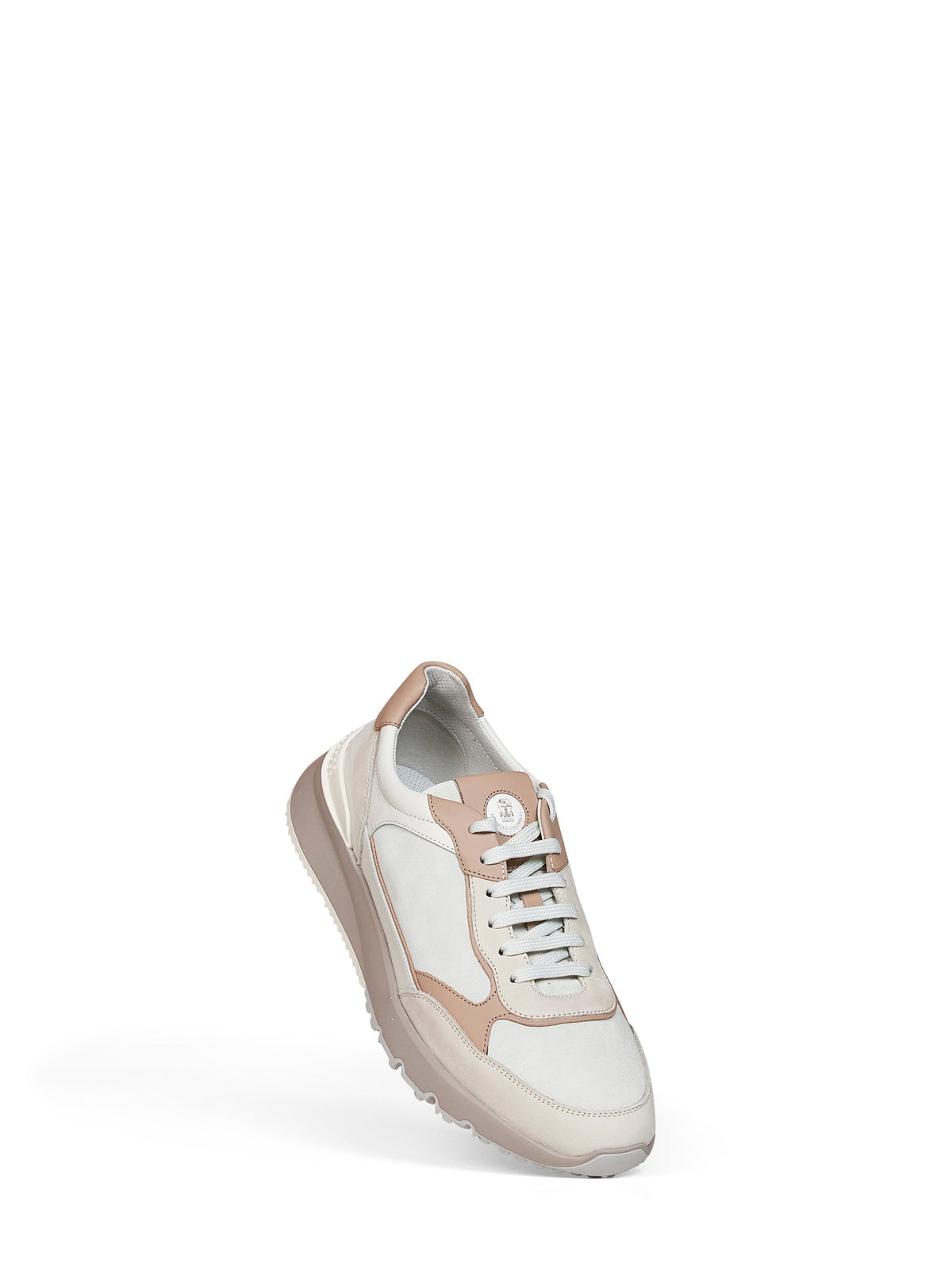 Brunello Cucinelli Men White Nubuck And Suede Sneakers