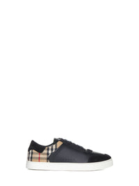 BURBERRY Burberry Men Stevie Check Canvas And Leather Sneakers By Burberry