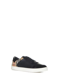 BURBERRY Burberry Men Stevie Check Canvas And Leather Sneakers By Burberry