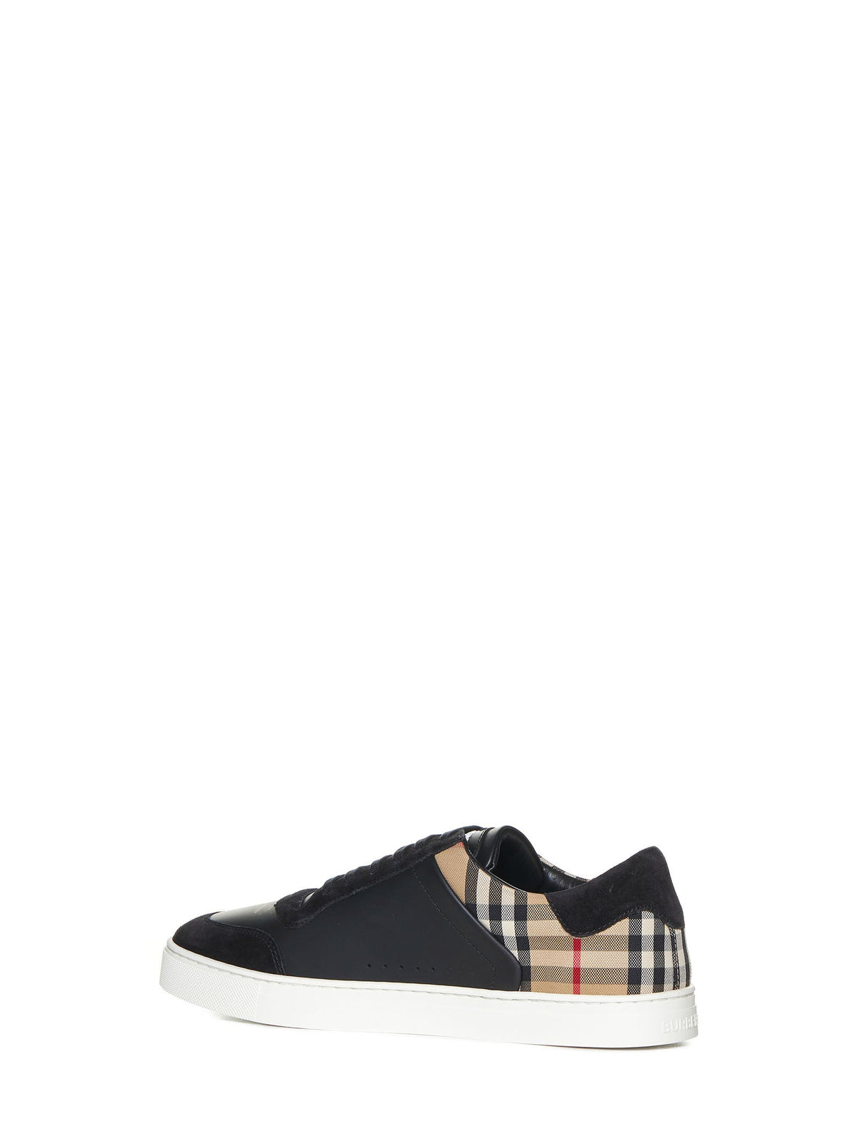 BURBERRY Burberry Men Stevie Check Canvas And Leather Sneakers By Burberry