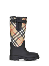 BURBERRY Burberry Women Black Rubber Marsh Stamp High Rain Boots