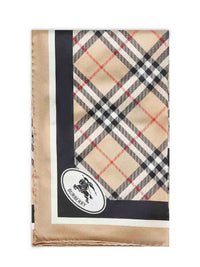 Burberry Women Sand Beige Check Silk Twill Scarf