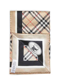 Burberry Women Sand Beige Check Silk Twill Scarf
