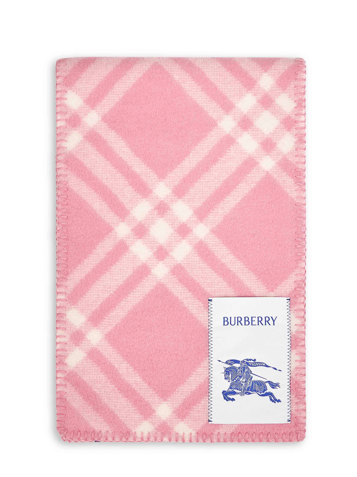 Burberry Women Pink Check Wool Scarf