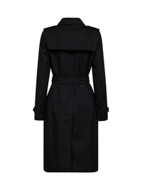 Burberry Women Black Heritage Kensington Long Trench Coat