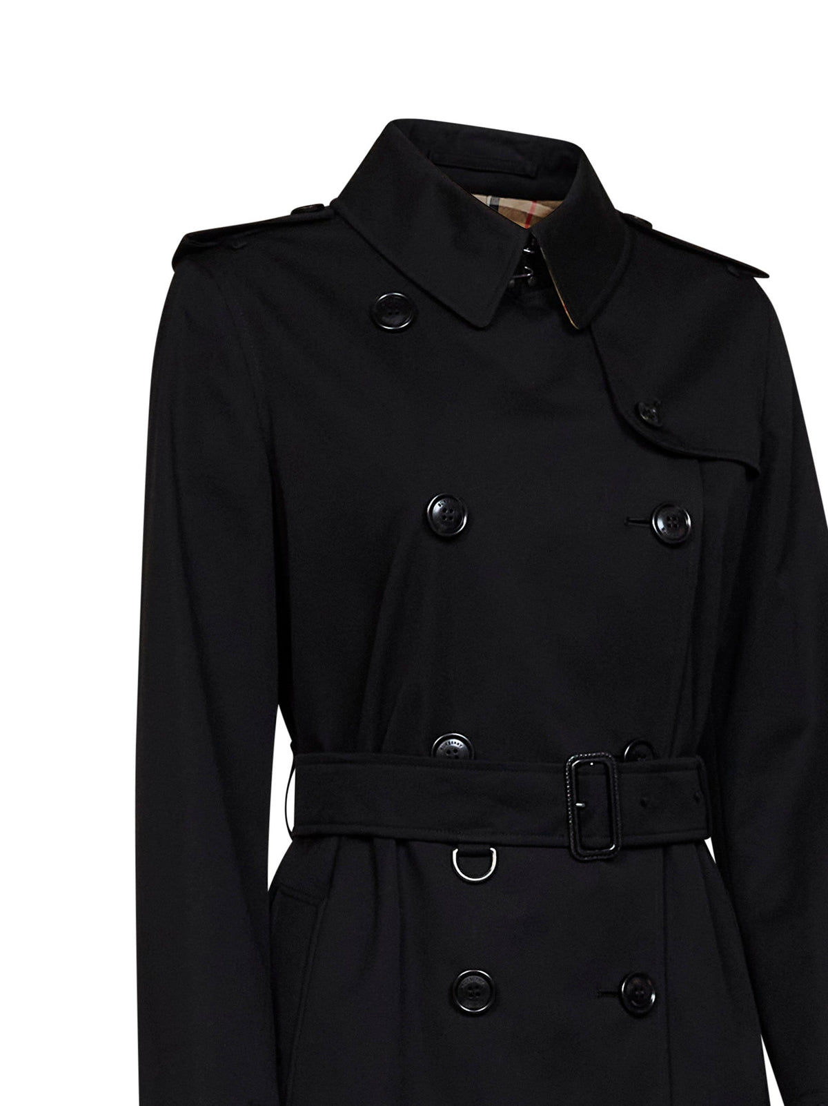 Burberry Women Black Heritage Kensington Long Trench Coat