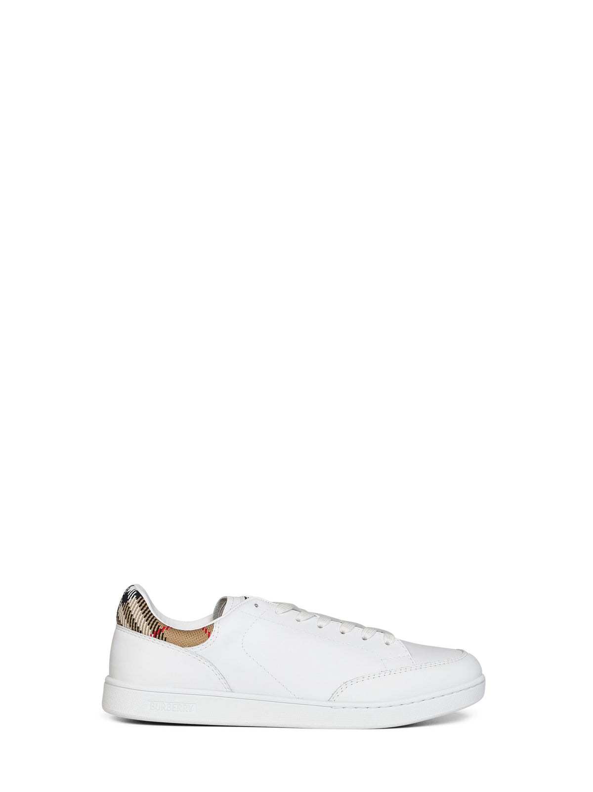 BURBERRY Burberry Men White Smooth Leather Set Sneakers With Check Insert