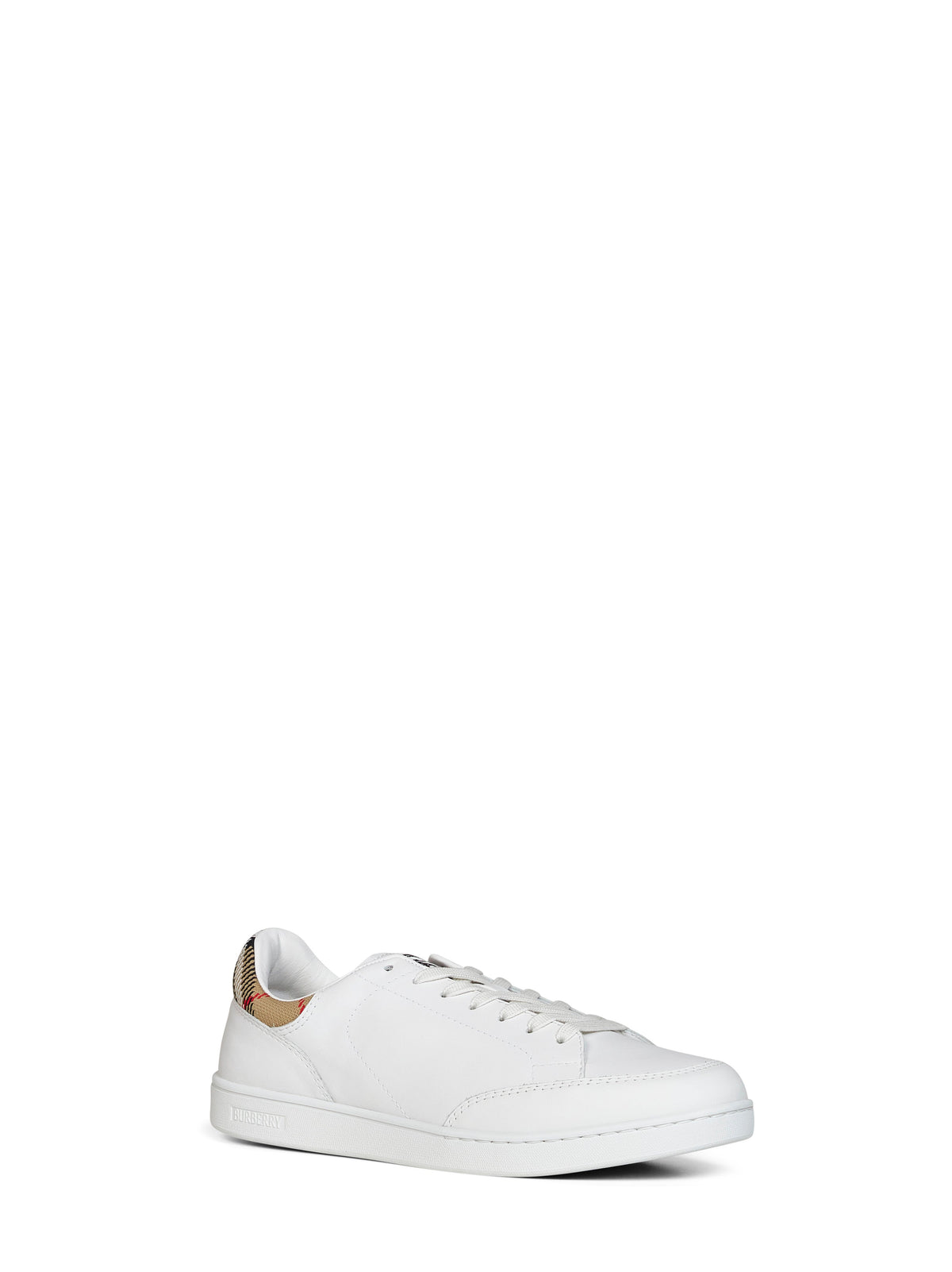 BURBERRY Burberry Men White Smooth Leather Set Sneakers With Check Insert