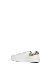 BURBERRY Burberry Men White Smooth Leather Set Sneakers With Check Insert