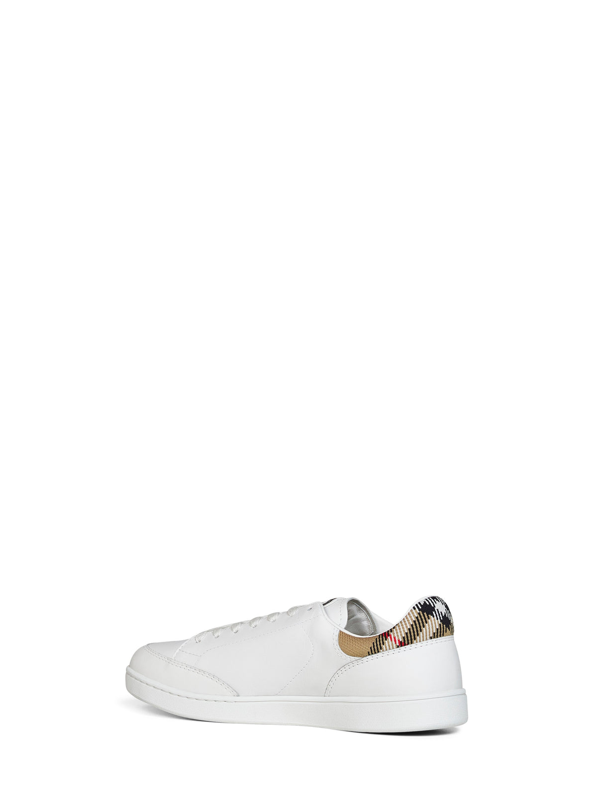 BURBERRY Burberry Men White Smooth Leather Set Sneakers With Check Insert