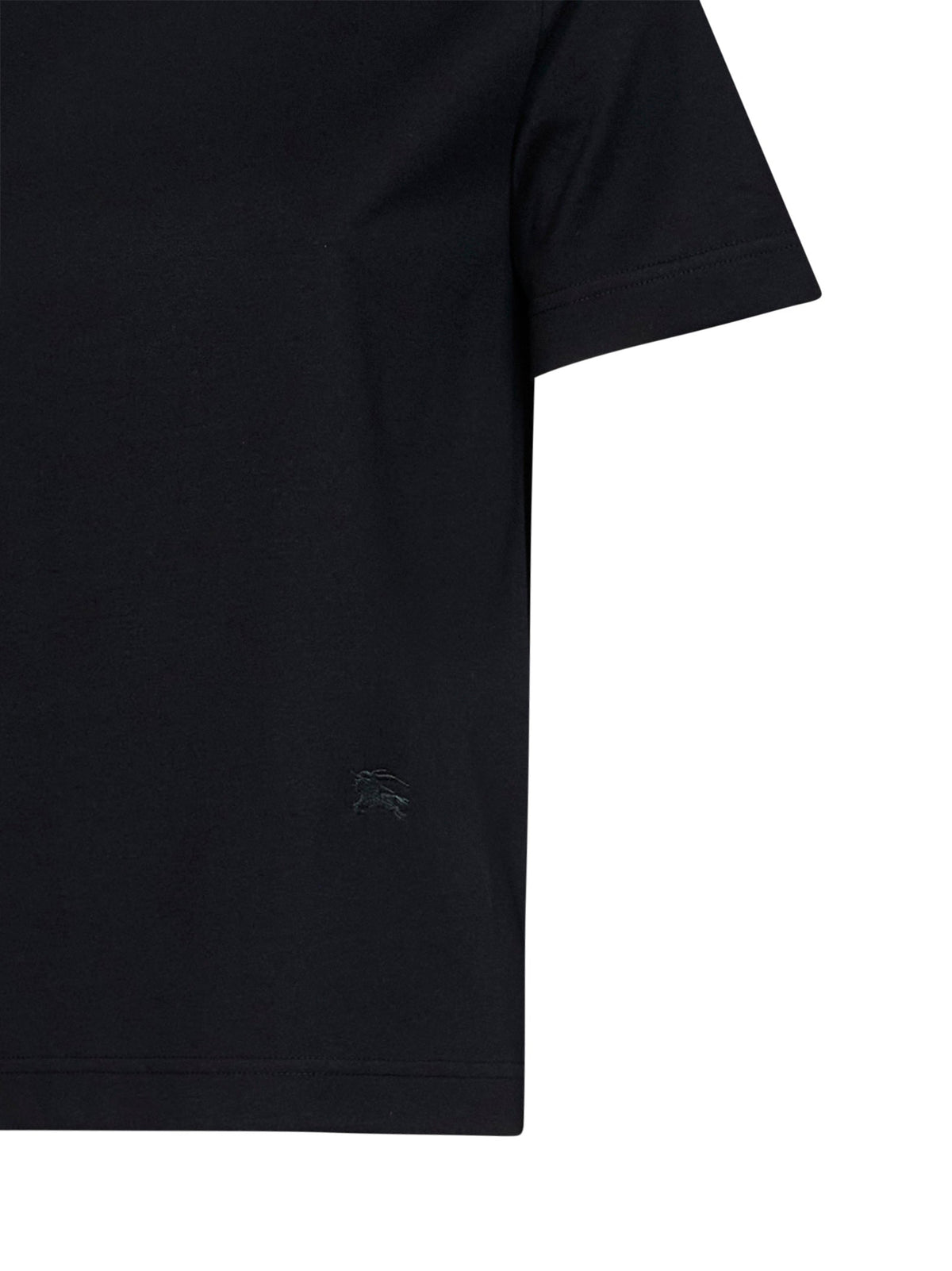 BURBERRY Burberry Women Black Cotton T-Shirt With Check Ties